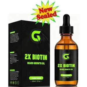 Biotin Beard Growth Oil Men Natural Cedarwood 2oz New